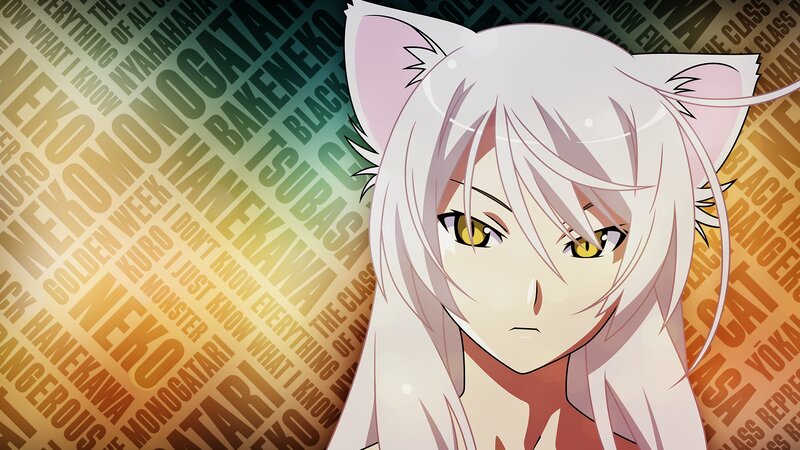 Anime Character with Cat Ears — White, Dramatic