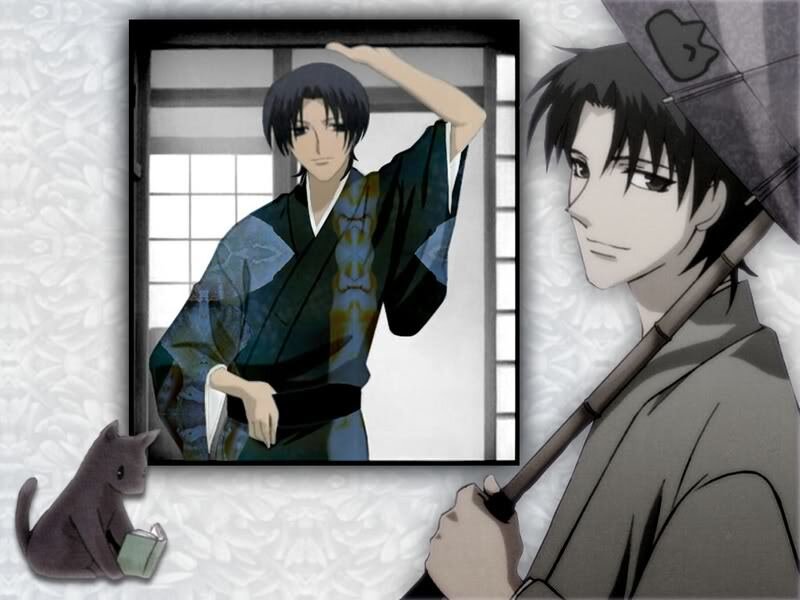 Anime Character with Cat — Gray