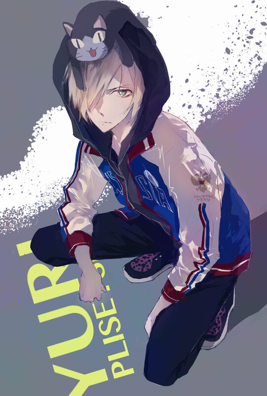 Anime Character with Cat Hat — Blue
