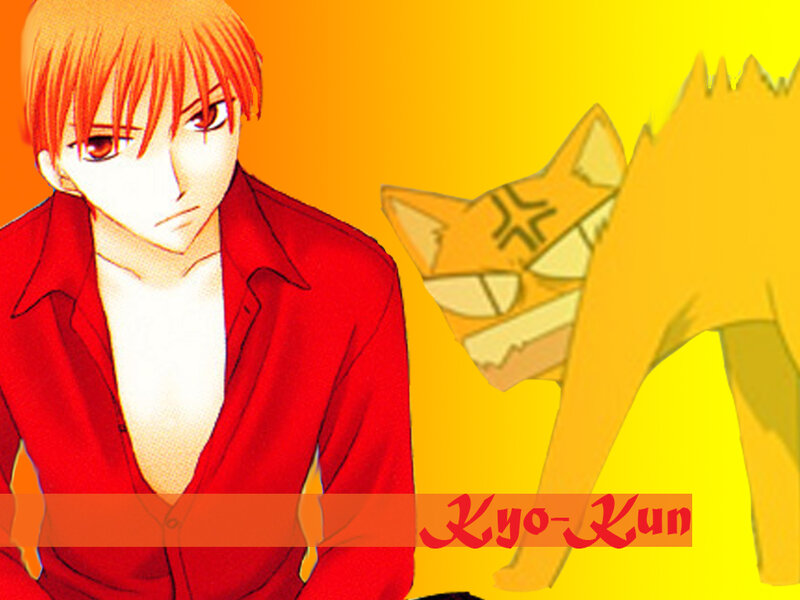 Anime Character with Cat — Orange