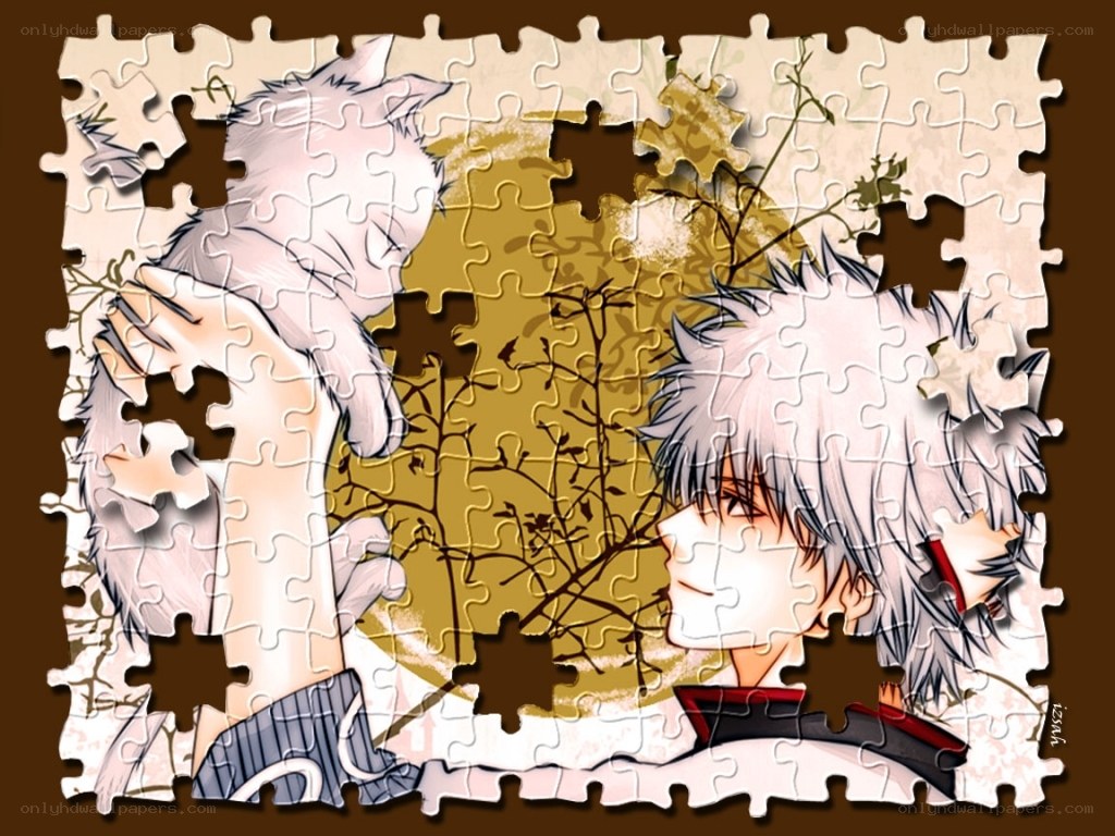 Anime character with cat puzzle