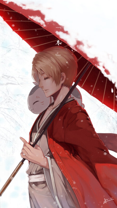 Anime Character with Cat — Red