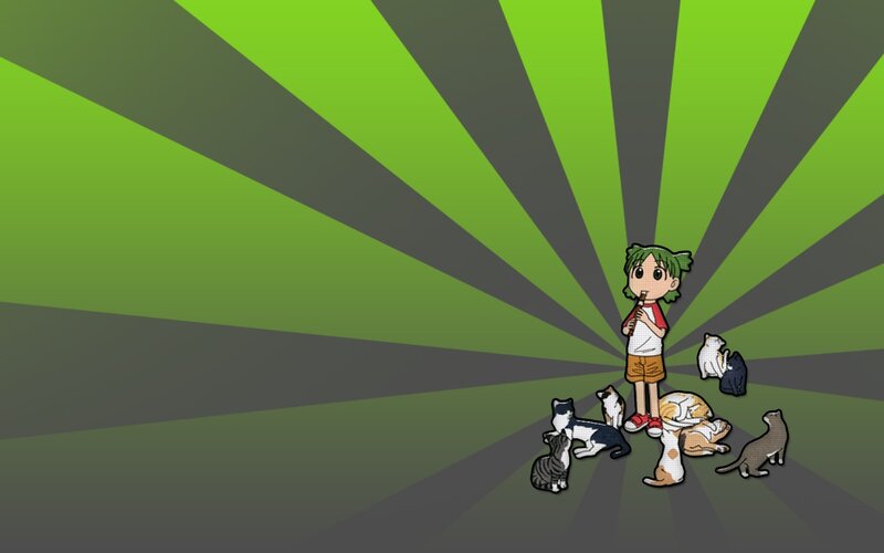 anime character with cats