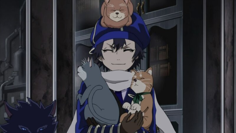 anime character with cats