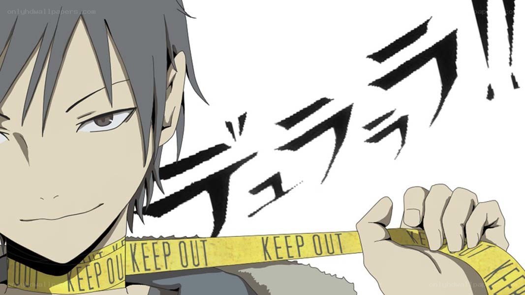 anime character with caution tape