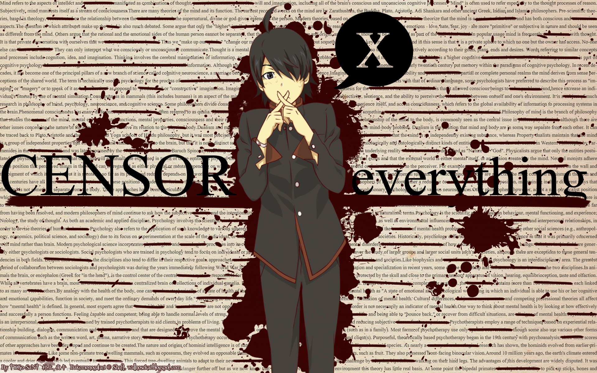 Anime character with censored text