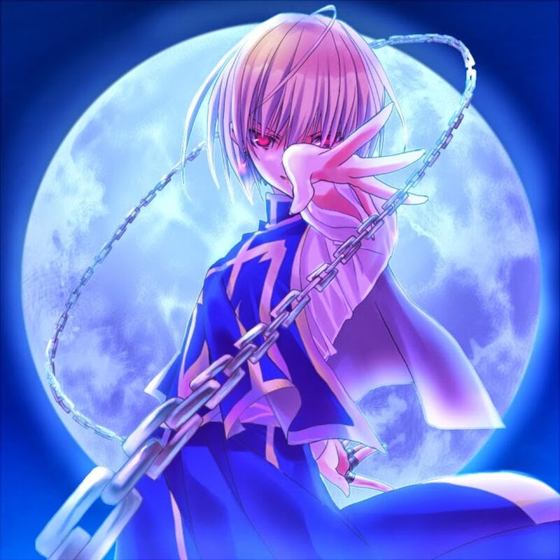 Anime Character with Chain — Blue, Dramatic
