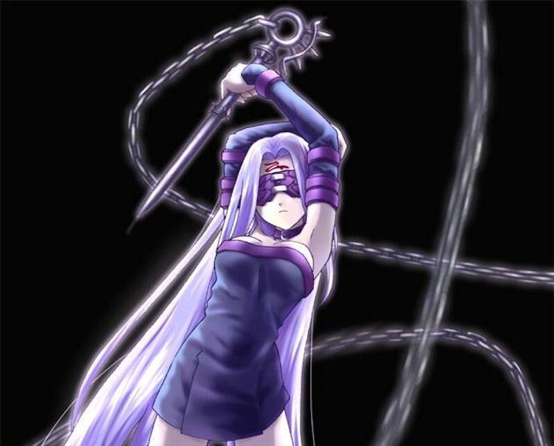 Anime Character with Chain Weapon — Purple, Dramatic