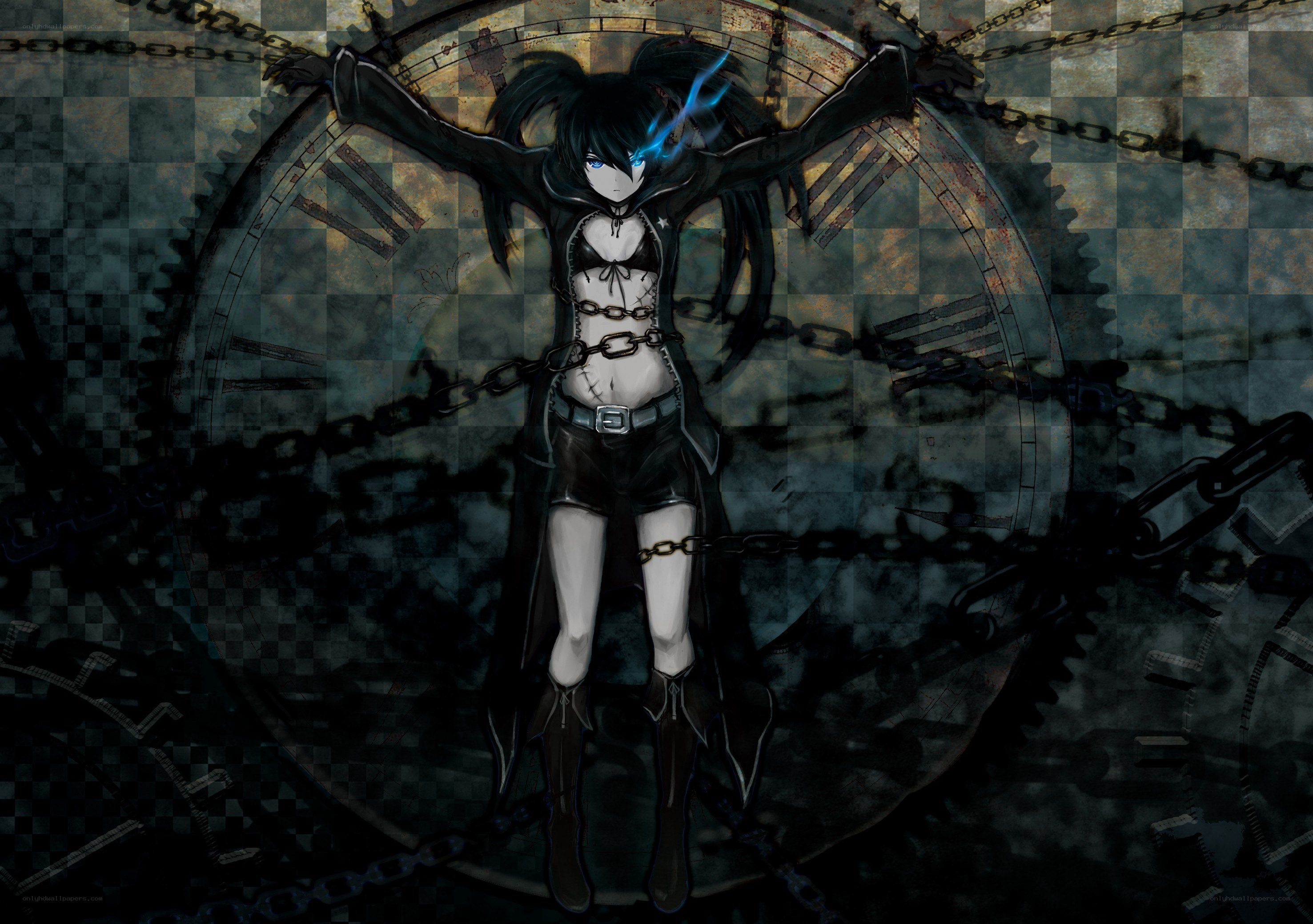 Anime character with chains and clock