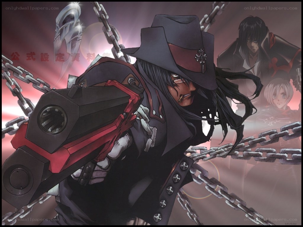 Anime character with chains and gun