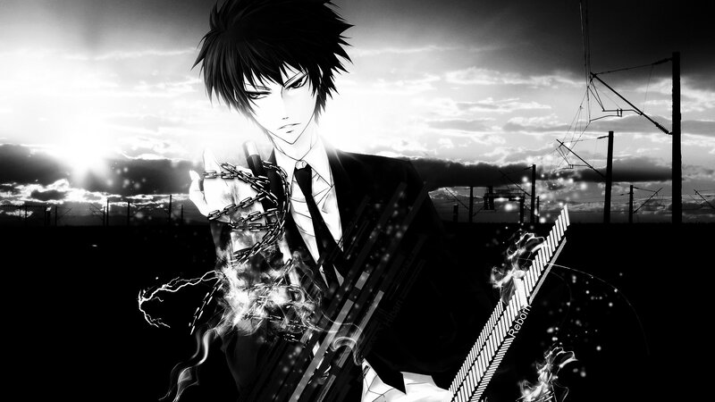 Anime character with chains and lightning