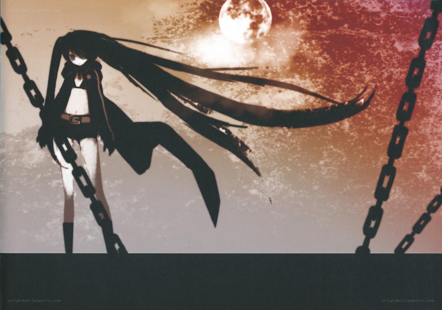 Anime character with chains and moon