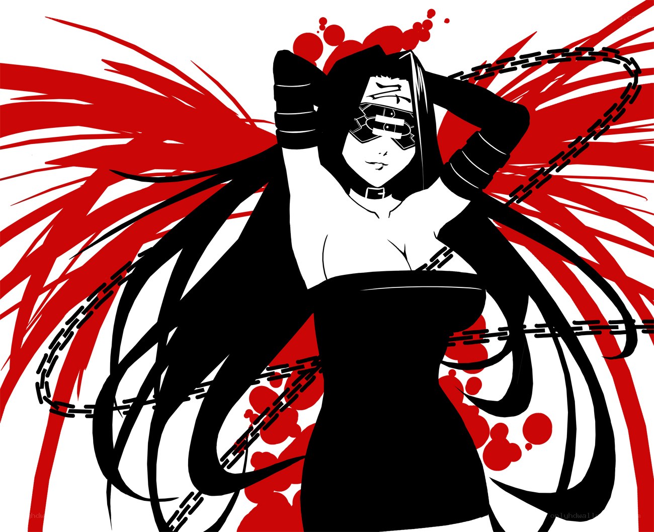 Anime character with chains and red wings