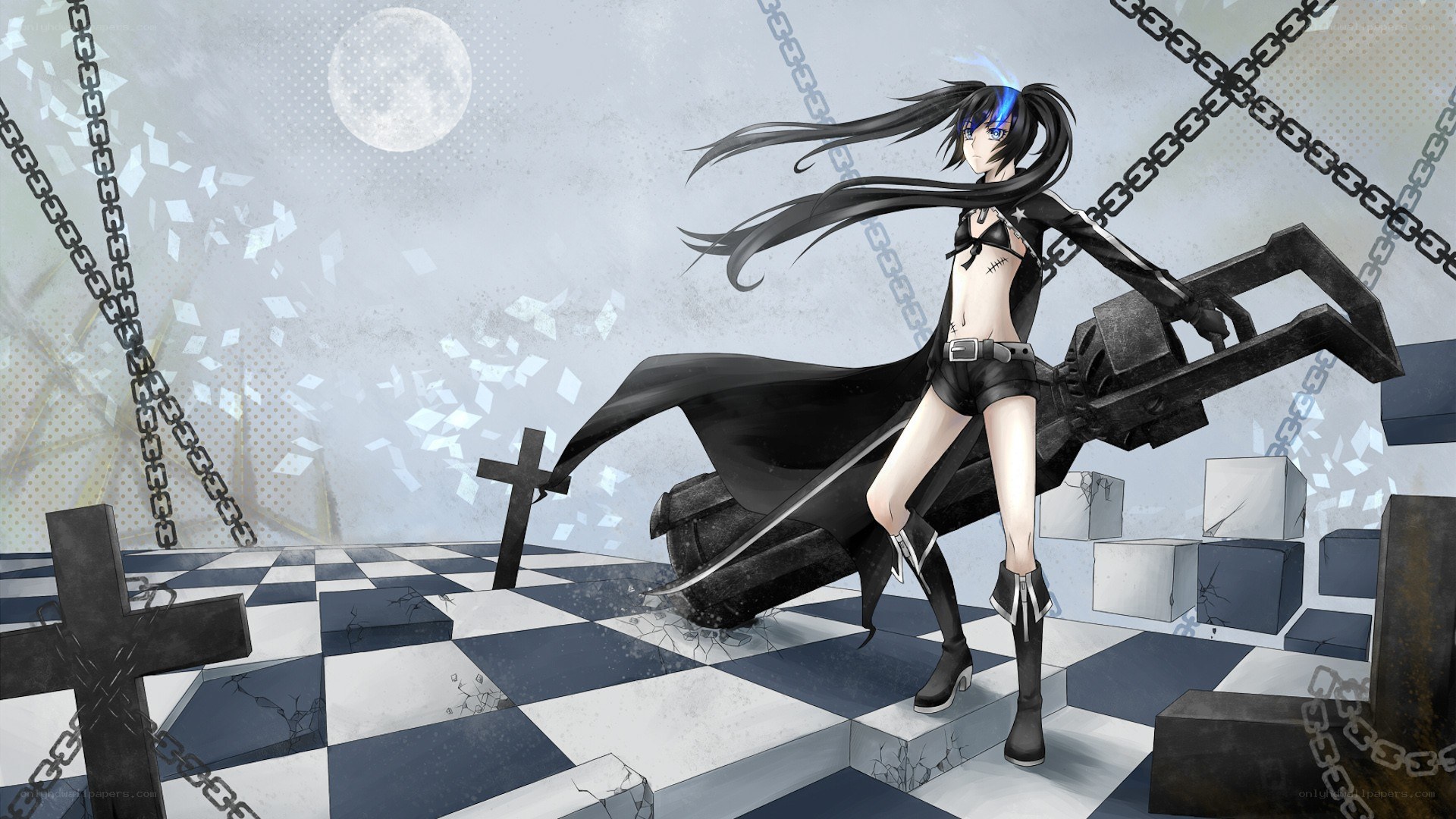 Anime character with chains and sword