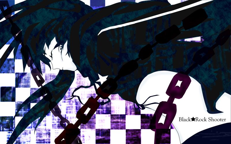 Anime Character with Chains — Black, Dramatic, Digital Art, Silhouette