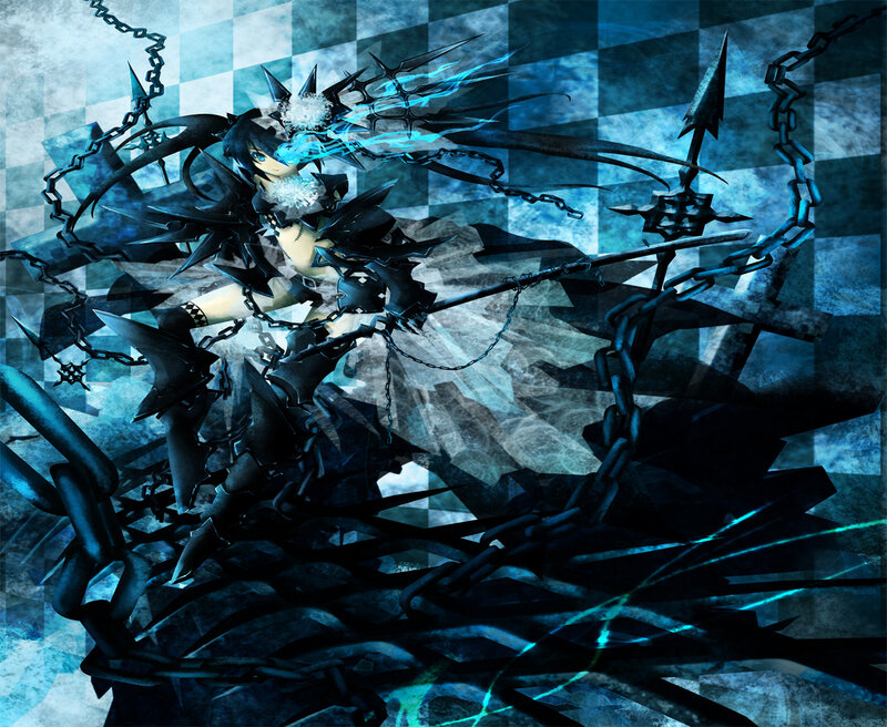 Anime Character with Chains — Black, Dramatic, Intense