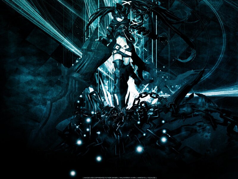 Anime Character with Chains — Black, Dramatic, Night, Digital Art, Light Beams
