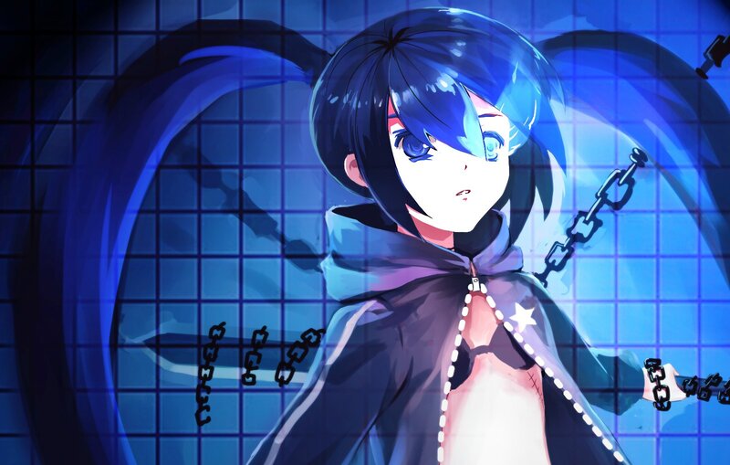 Anime Character with Chains — Blue, Dramatic, Digital Art, Cape