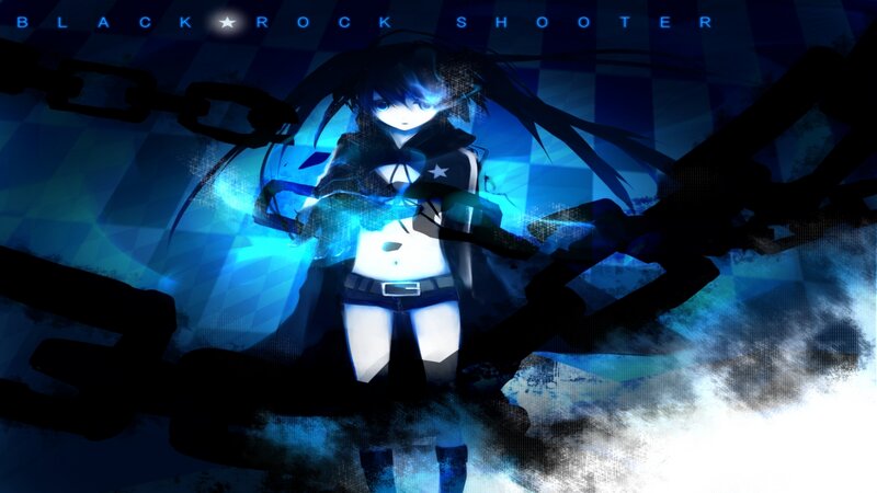 Anime Character with Chains — Blue, Dramatic, Night, Digital Art