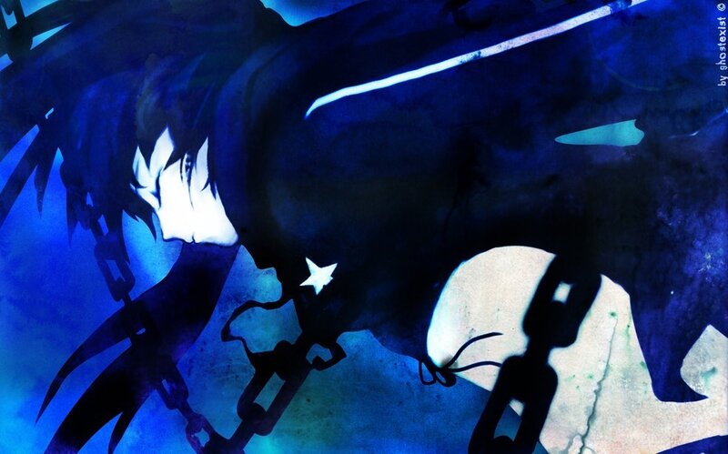 Anime Character with Chains — Blue