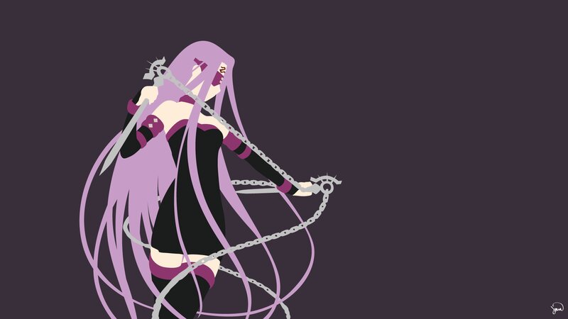 Anime Character with Chains — Purple, Dramatic, Digital Art, Sword