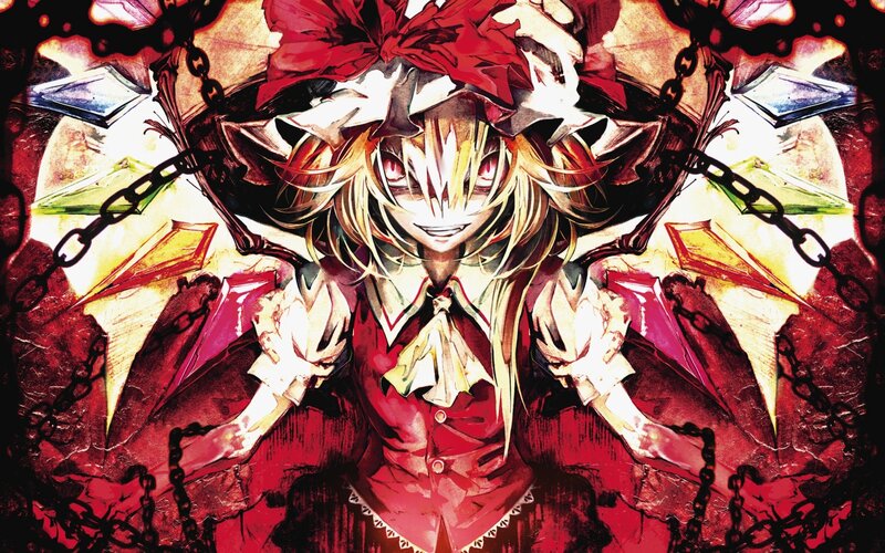 Anime Character with Chains — Red, Dramatic, Manga, Red Bow, Wings