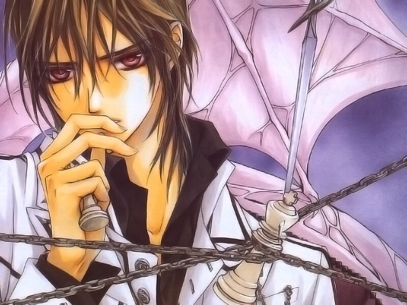 Anime Character with Chains — White, Dramatic, Manga