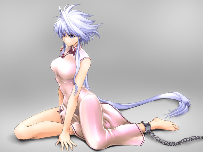 Anime Character with Chains — White