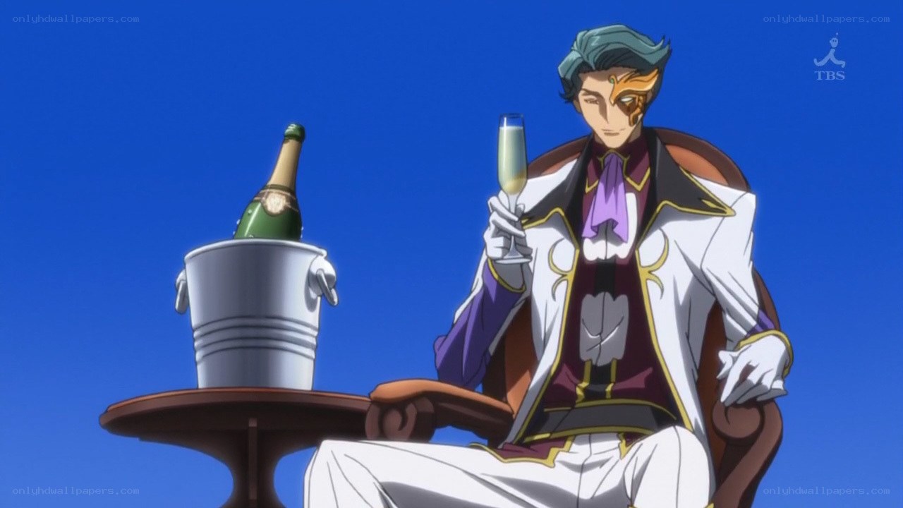 anime character with champagne