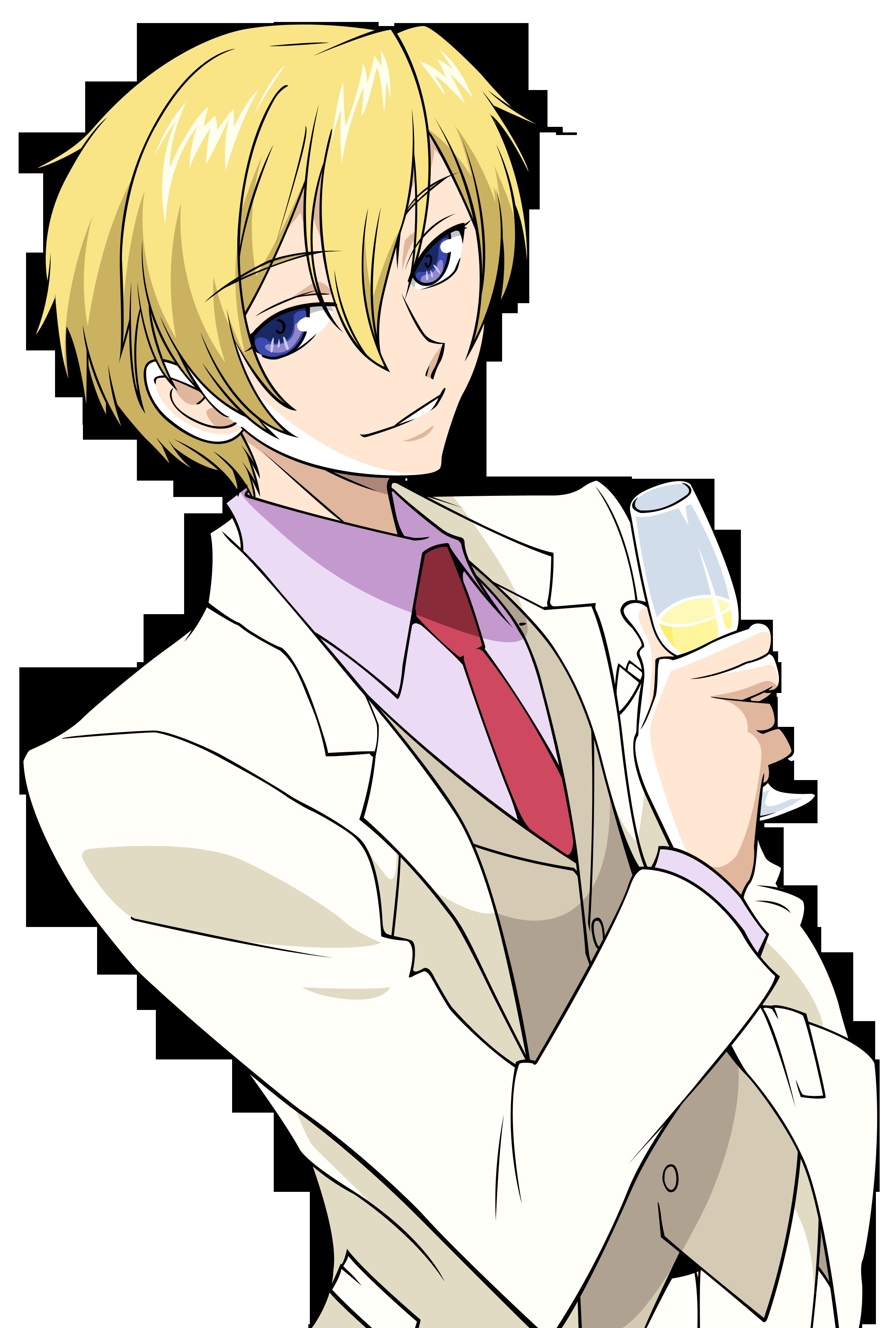 anime character with champagne
