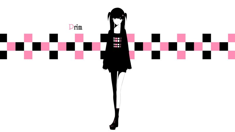 anime character with checkered background
