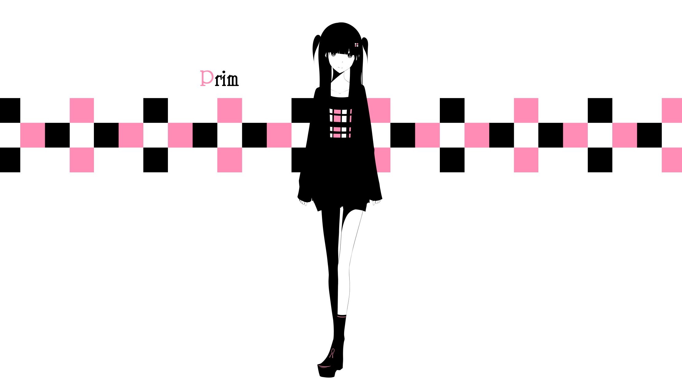 anime character with checkered background
