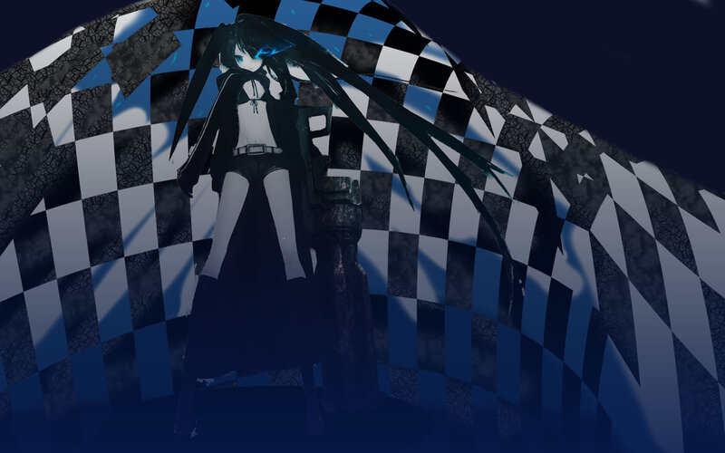 anime character with checkered background