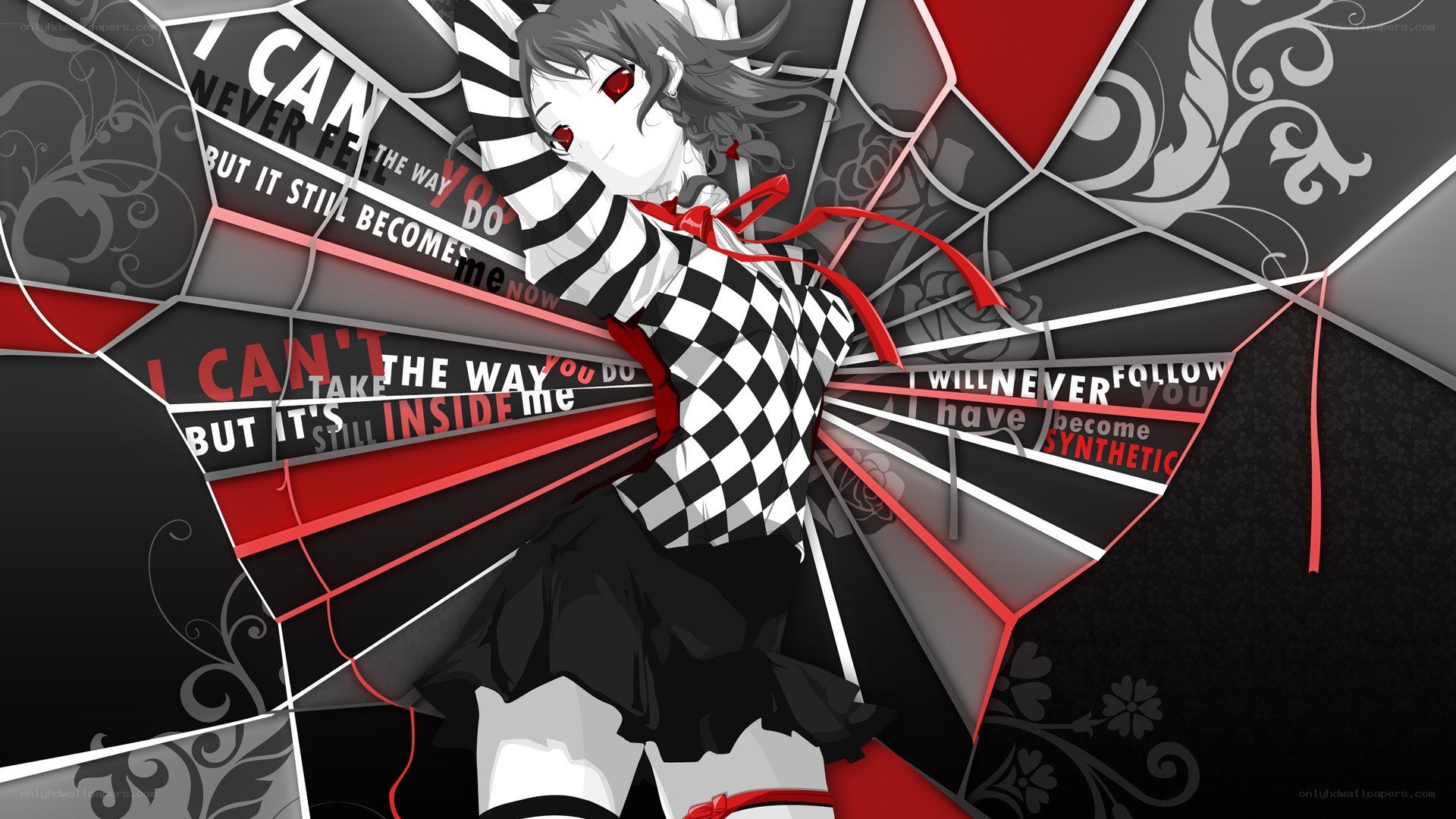 Anime character with checkered outfit
