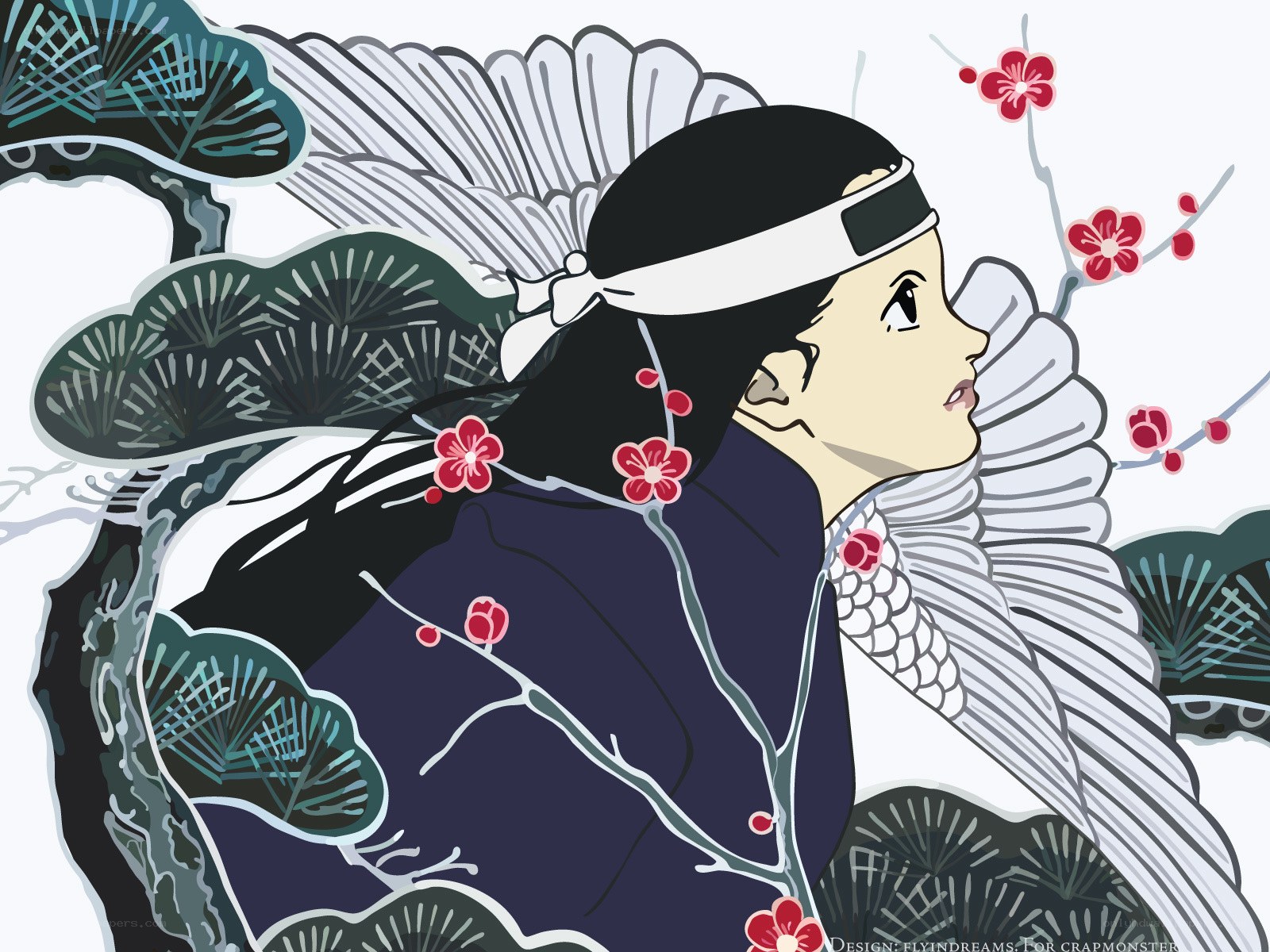 anime character with cherry blossoms