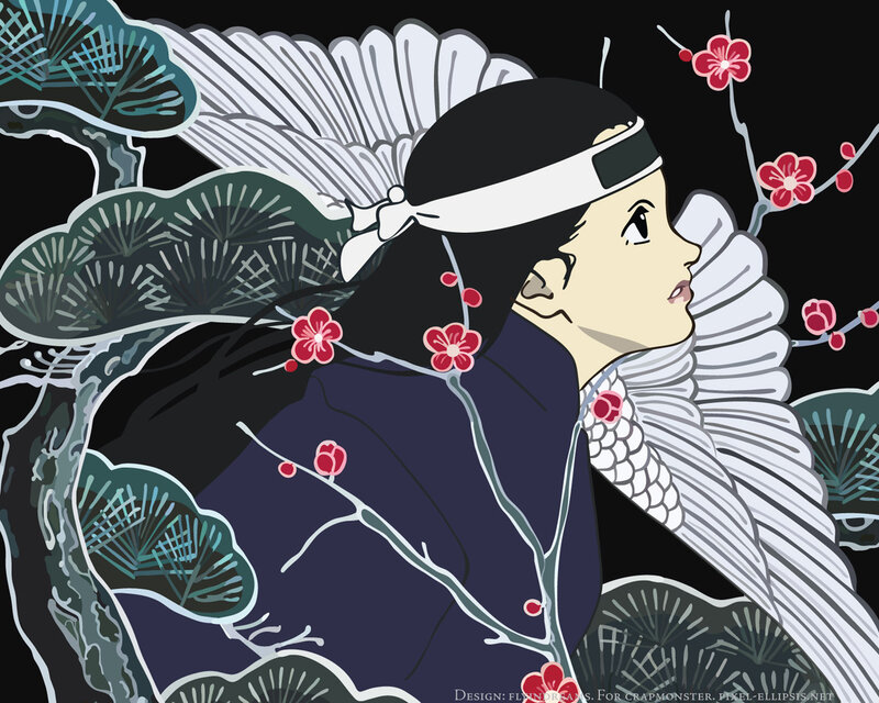 anime character with cherry blossoms