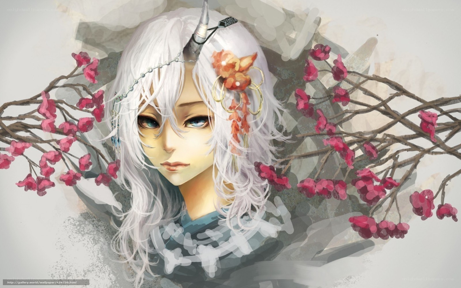anime character with cherry blossoms
