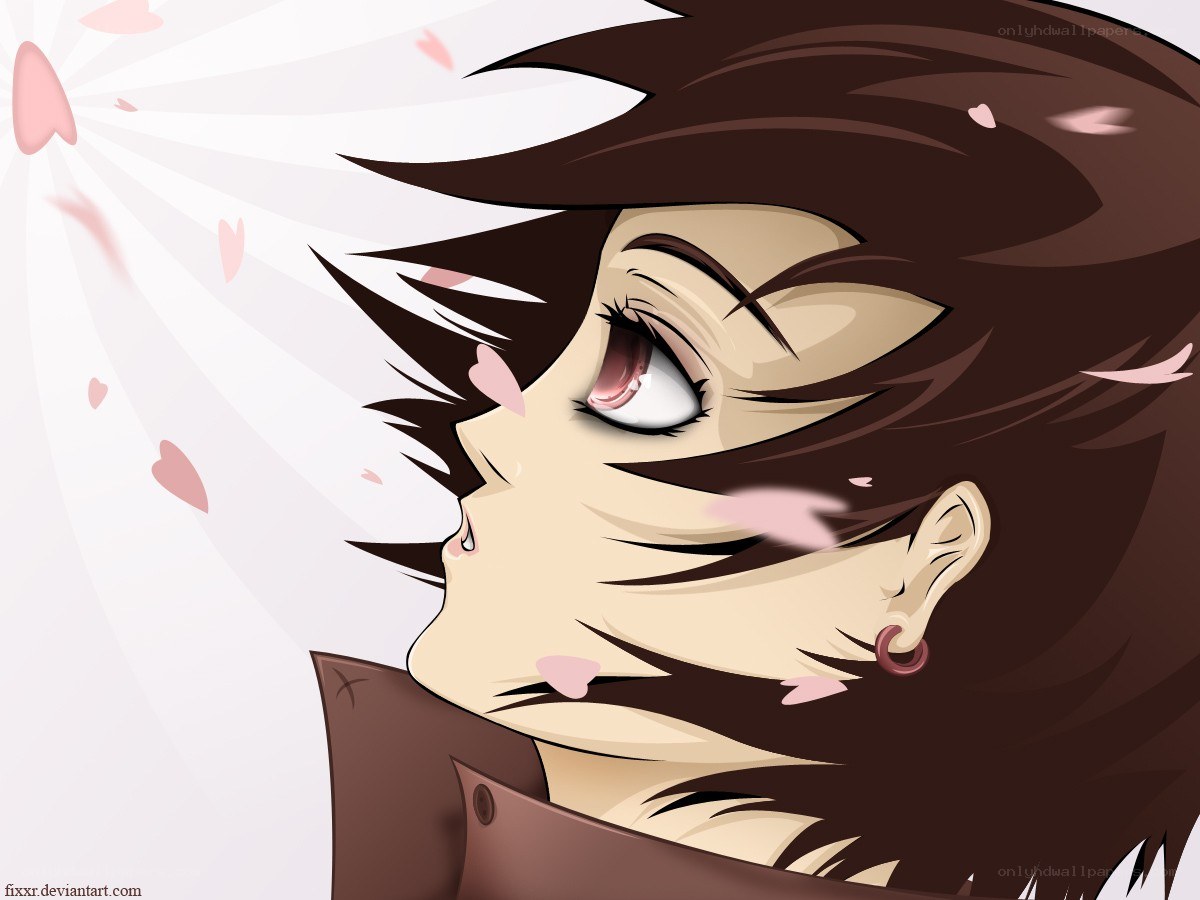 anime character with cherry blossoms