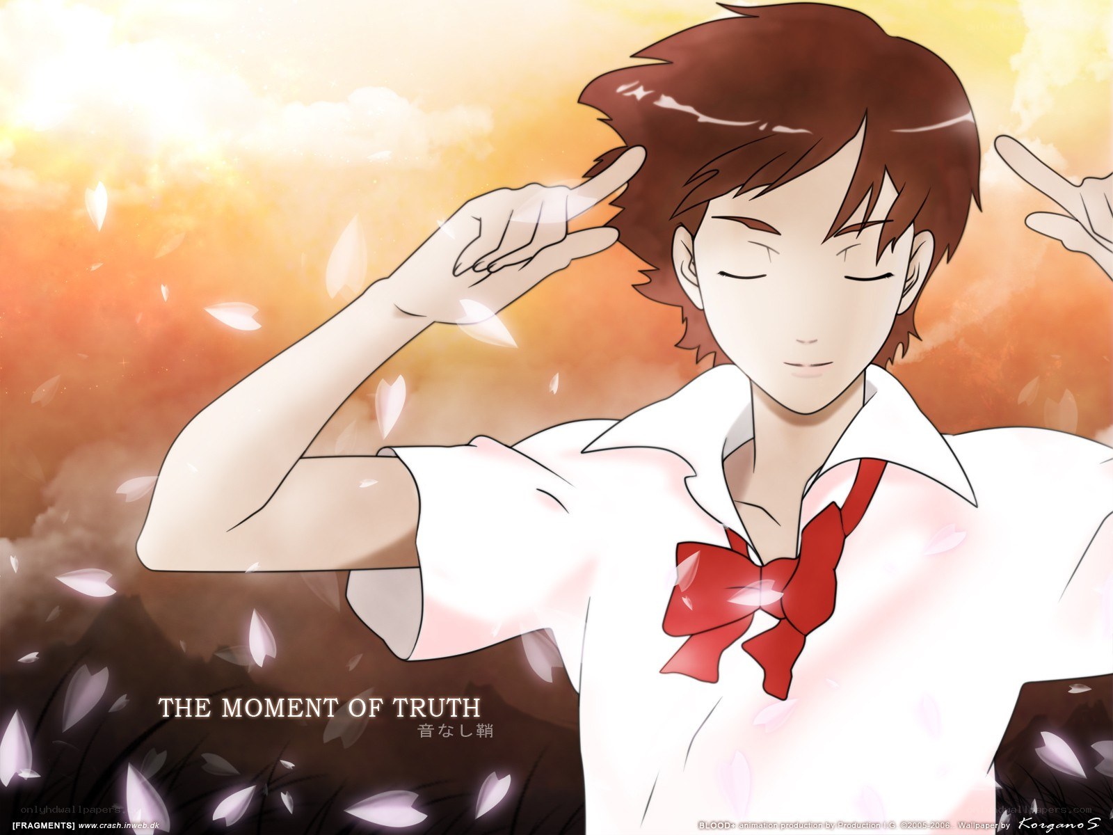 Anime character with cherry blossoms