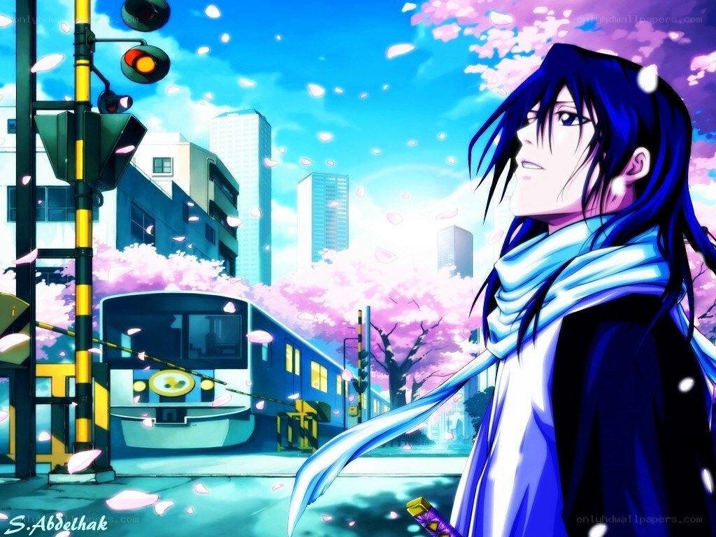 anime character with cherry blossoms