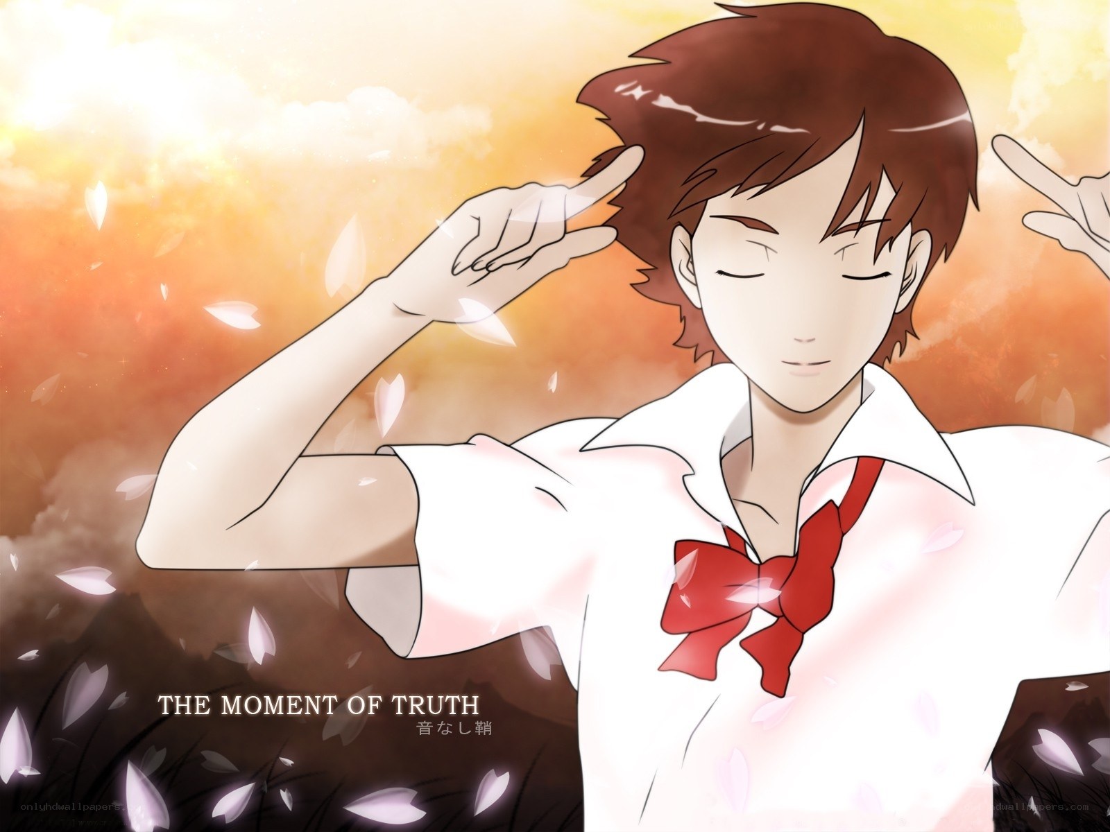 Anime character with cherry blossoms