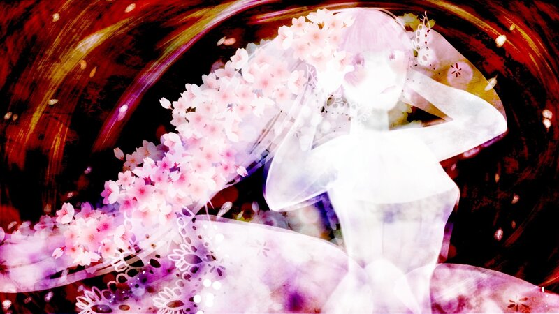 Anime Character with Cherry Blossoms — Pink