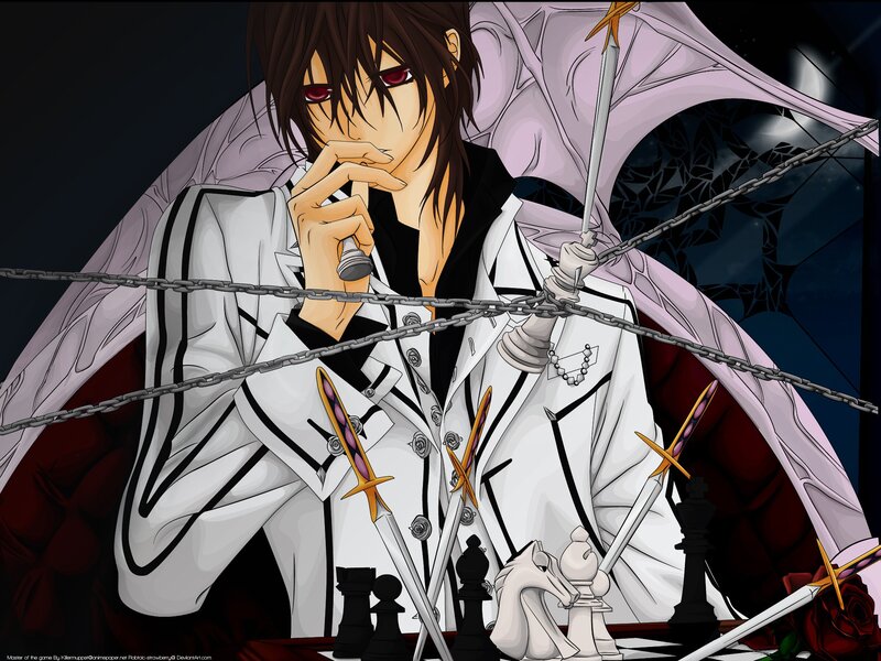 Anime Character with Chess Pieces — White