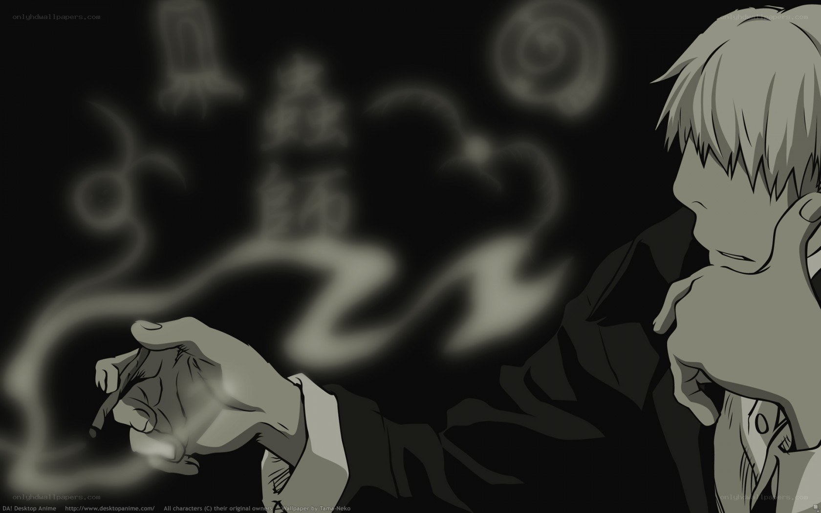 anime character with cigarette