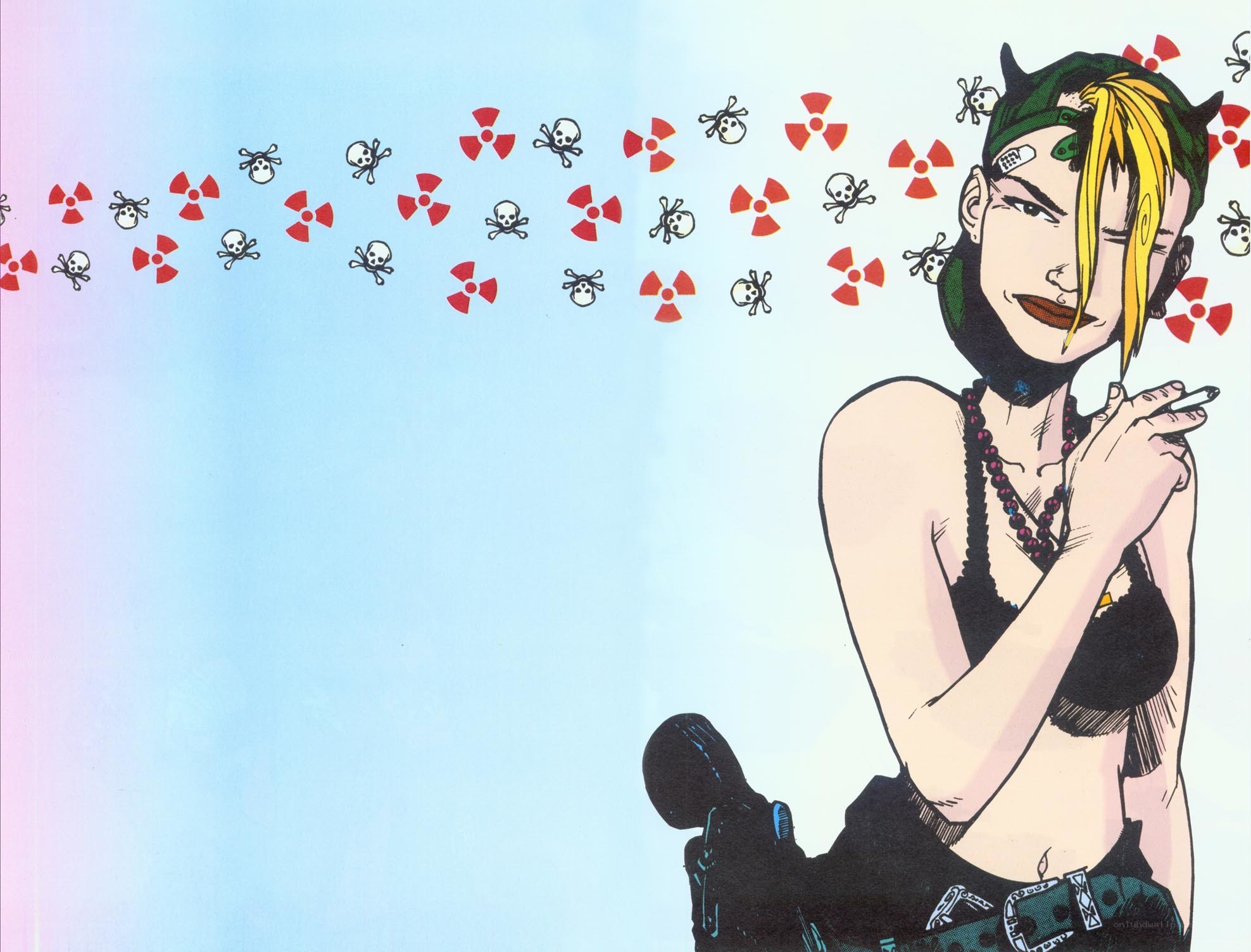 anime character with cigarette