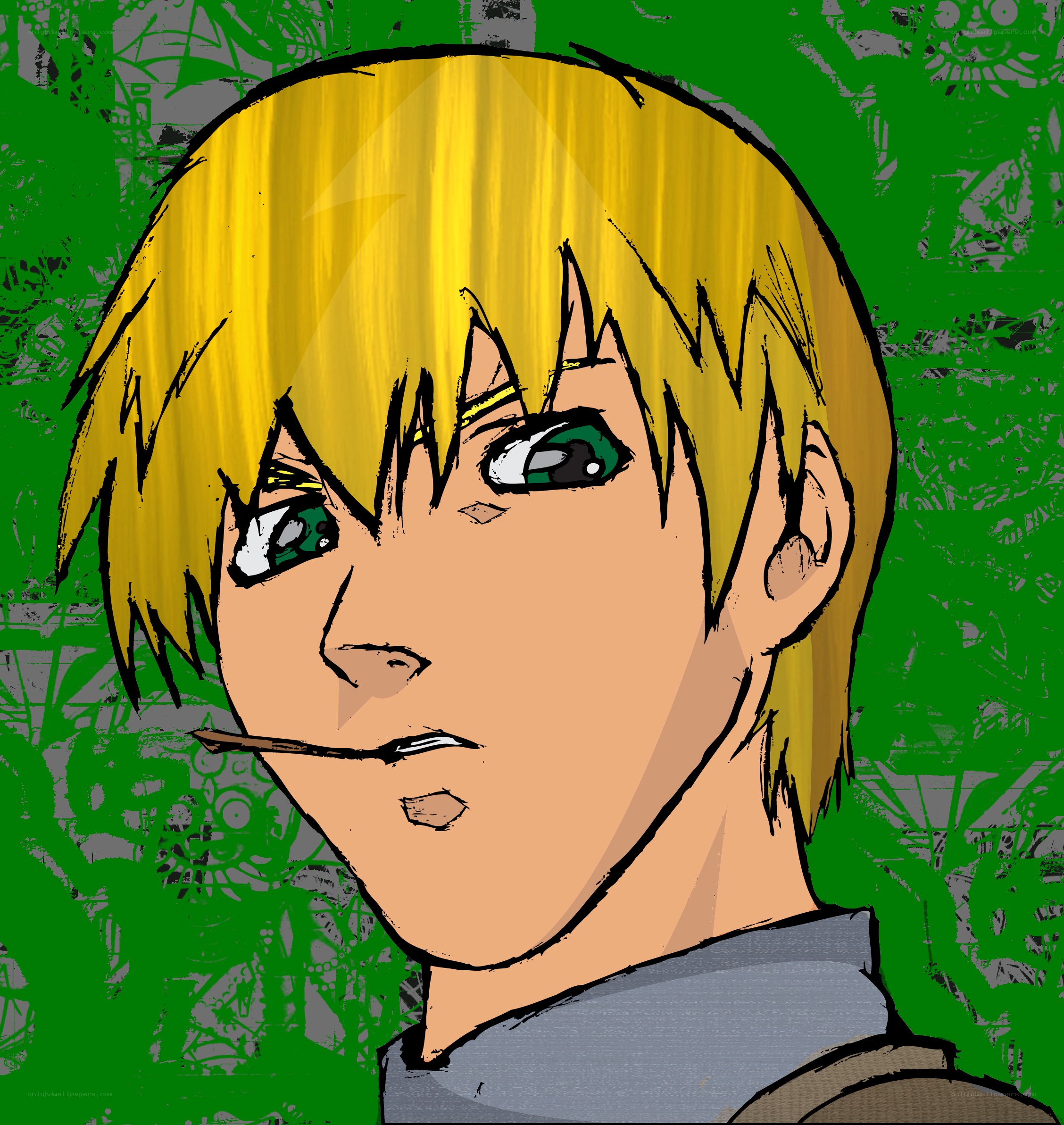 anime character with cigarette