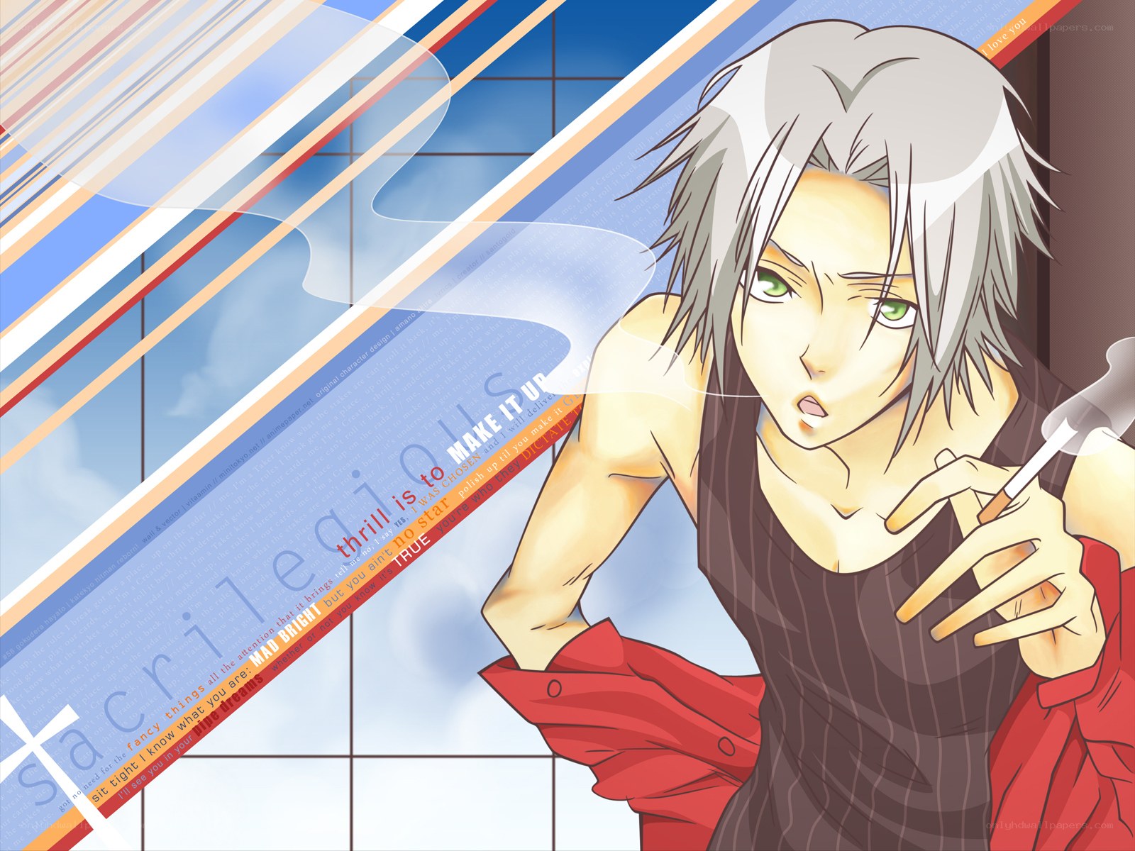 anime character with cigarette