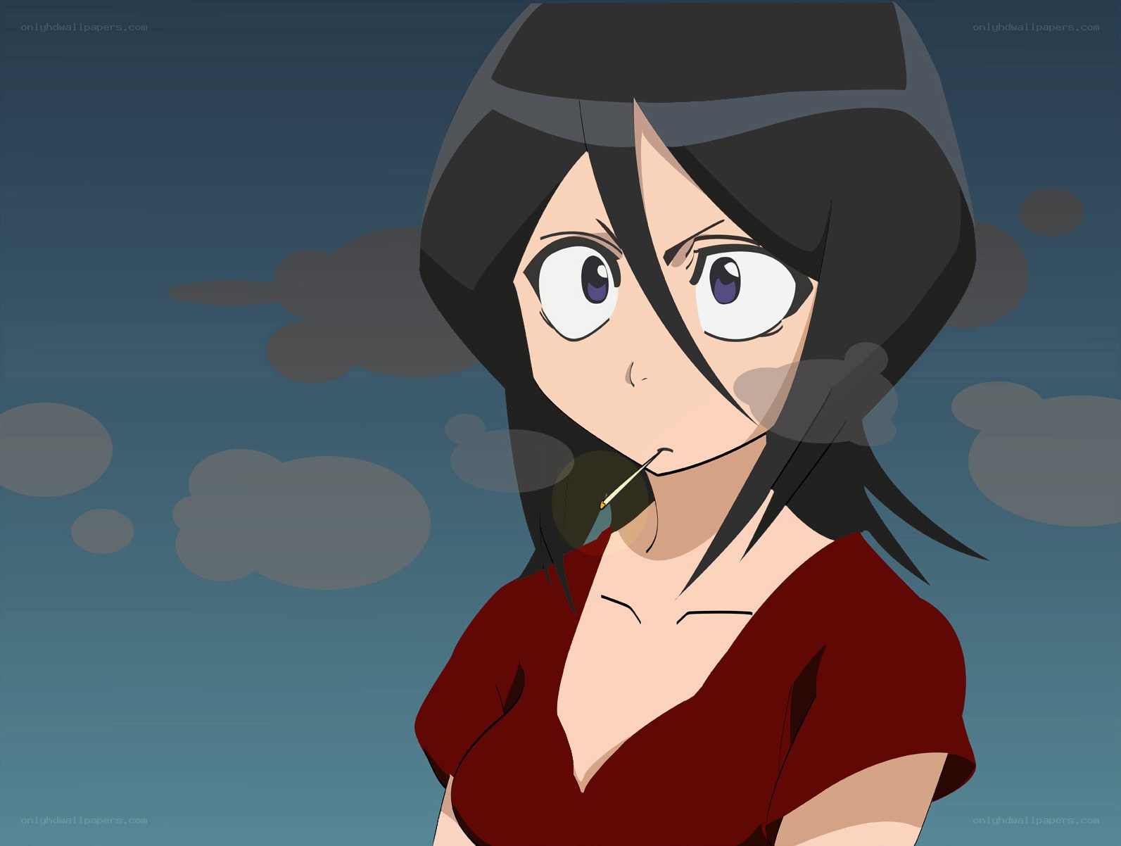 anime character with cigarette
