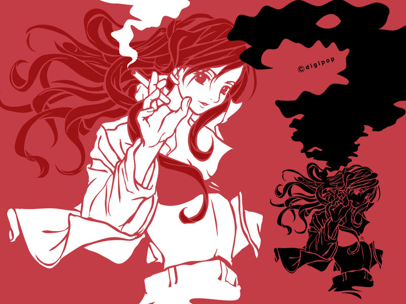 anime character with cigarette
