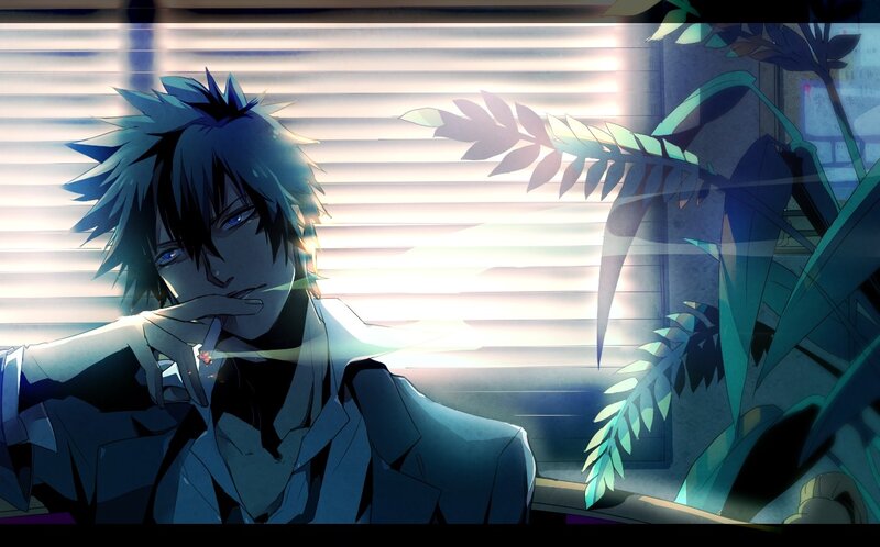 anime character with cigarette